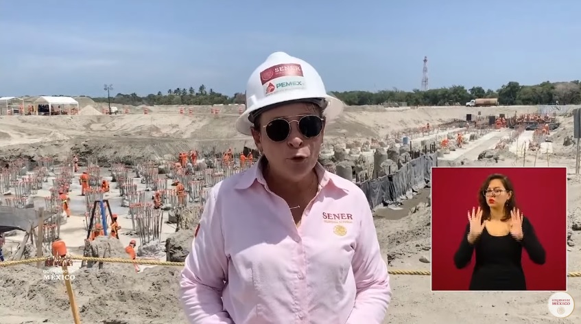 Nahle presentó los avances de la refinería de Dos Bocas en un video. (Especial)