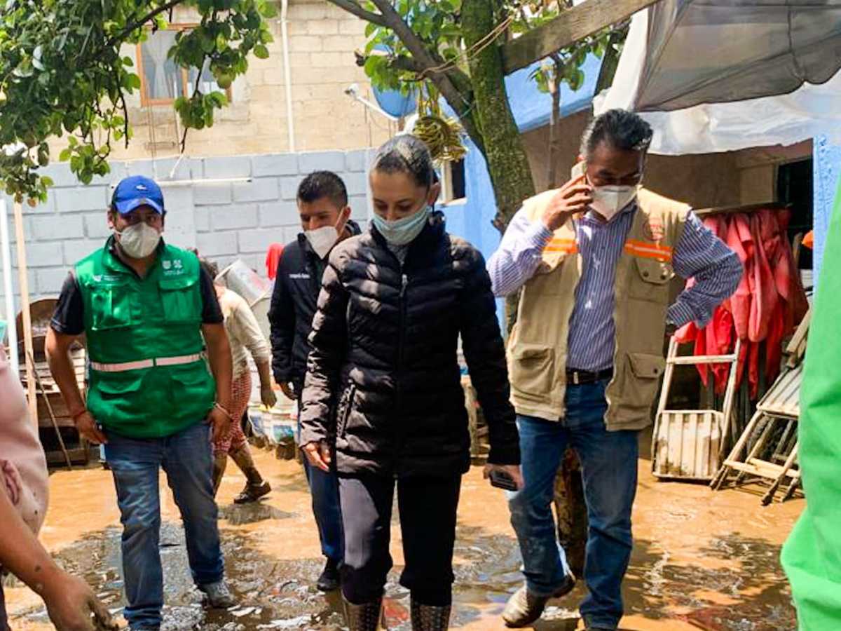 Claudia Sheinbaum visitó los hogares afectados en los pueblos de San Miguel Topilejo y San Mateo Xalpa | Especial