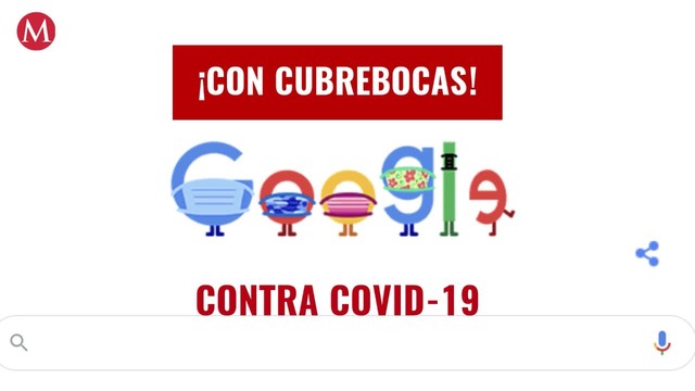 ¡Con cubrebocas! Google te da medidas de prevención contra covid-19 en el 'doodle' de hoy