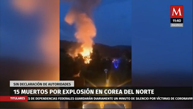 Reportan explosión en frontera de Corea del Norte con China