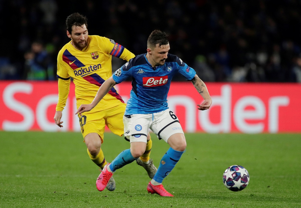 Barcelona y Napoli empataron 1-1 en la ida de octavos de final (Reuters)