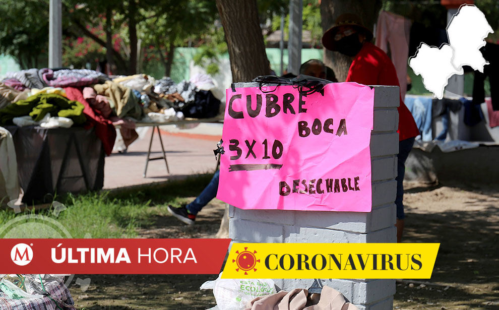 Venta de cubrebocas en tianguis y mercados de La Laguna. (Rolando Riestra)