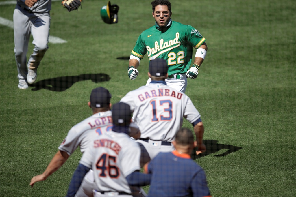 Bronca entre Astros y Oakland (AP)