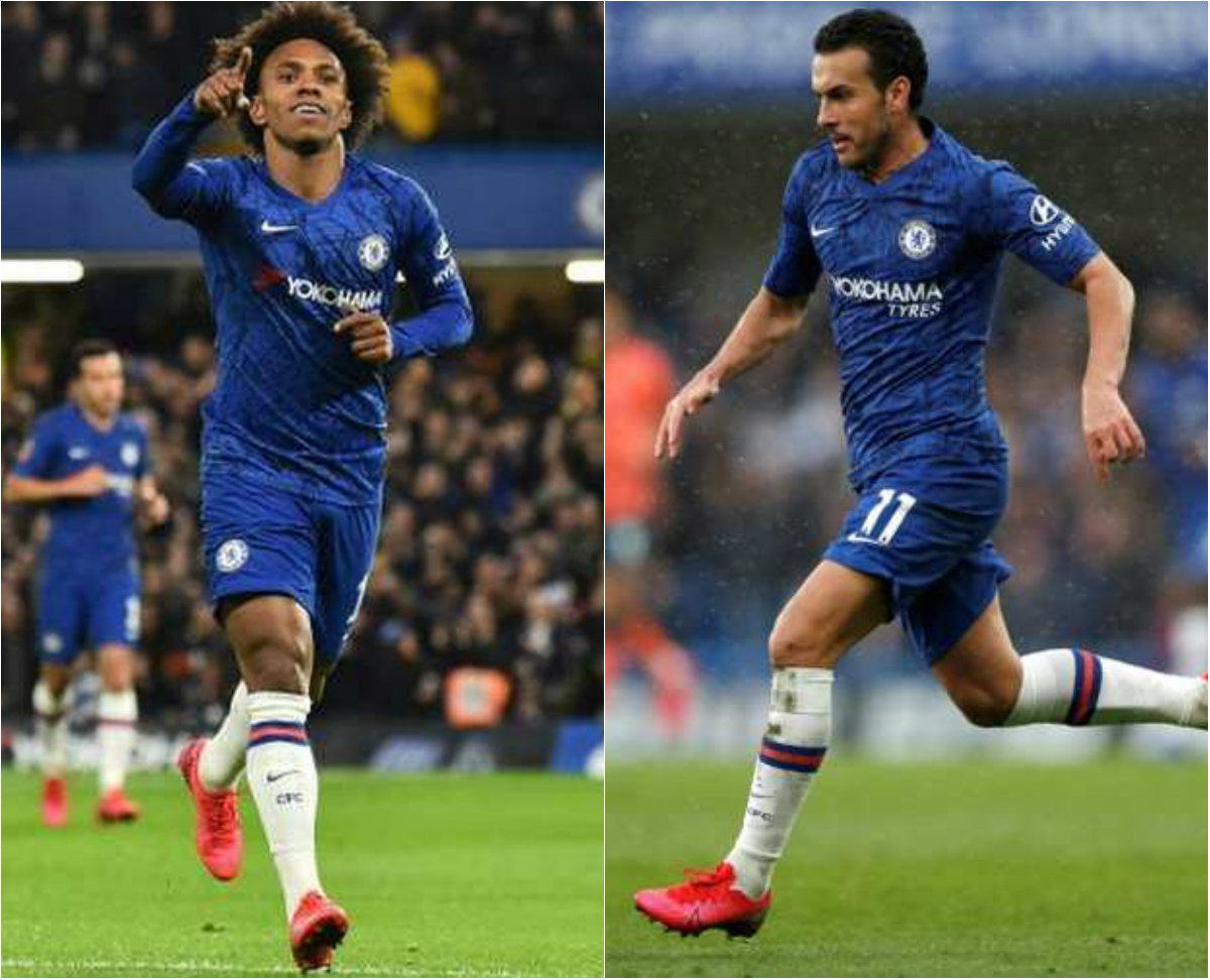 Willian y Pedro Rodríguez (AFP)