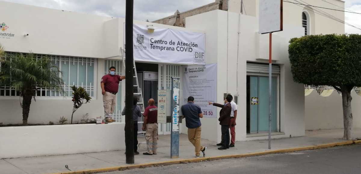 Este lunes inició funciones el centro de atención inicial para pacientes con covid-19. (Especial)