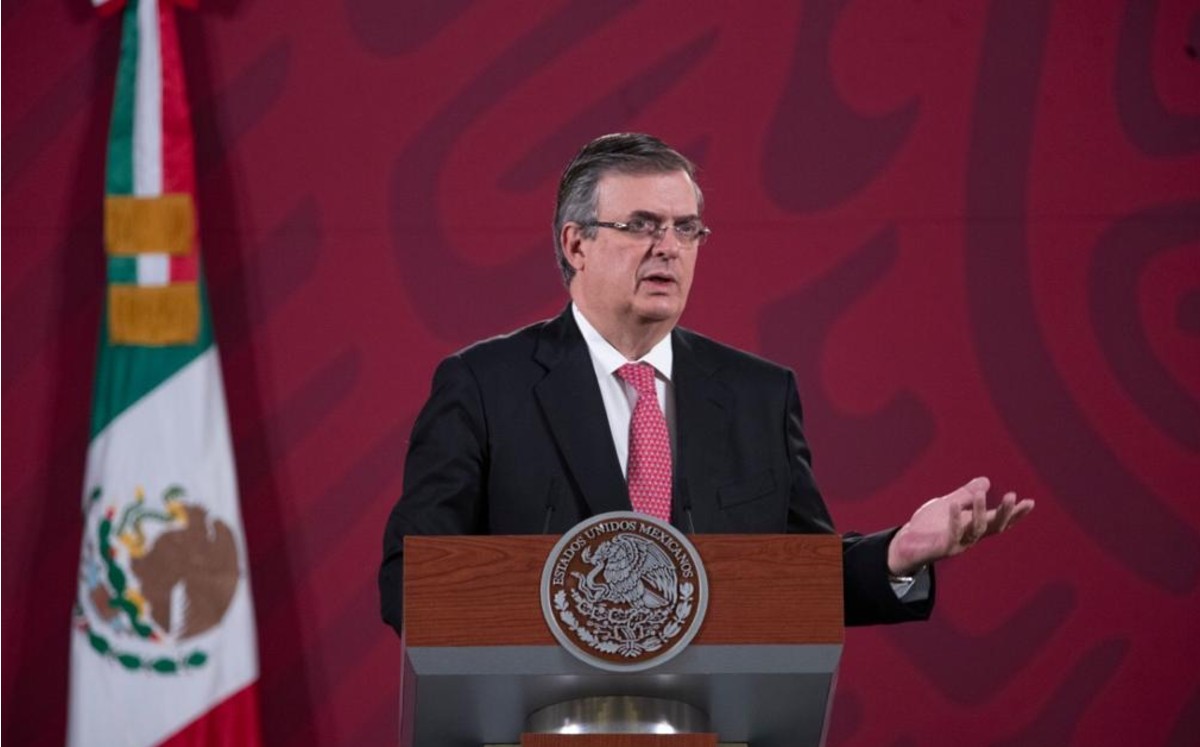 Marcelo Ebrard, titular de la SRE, en La Mañanera. (Cortesía)