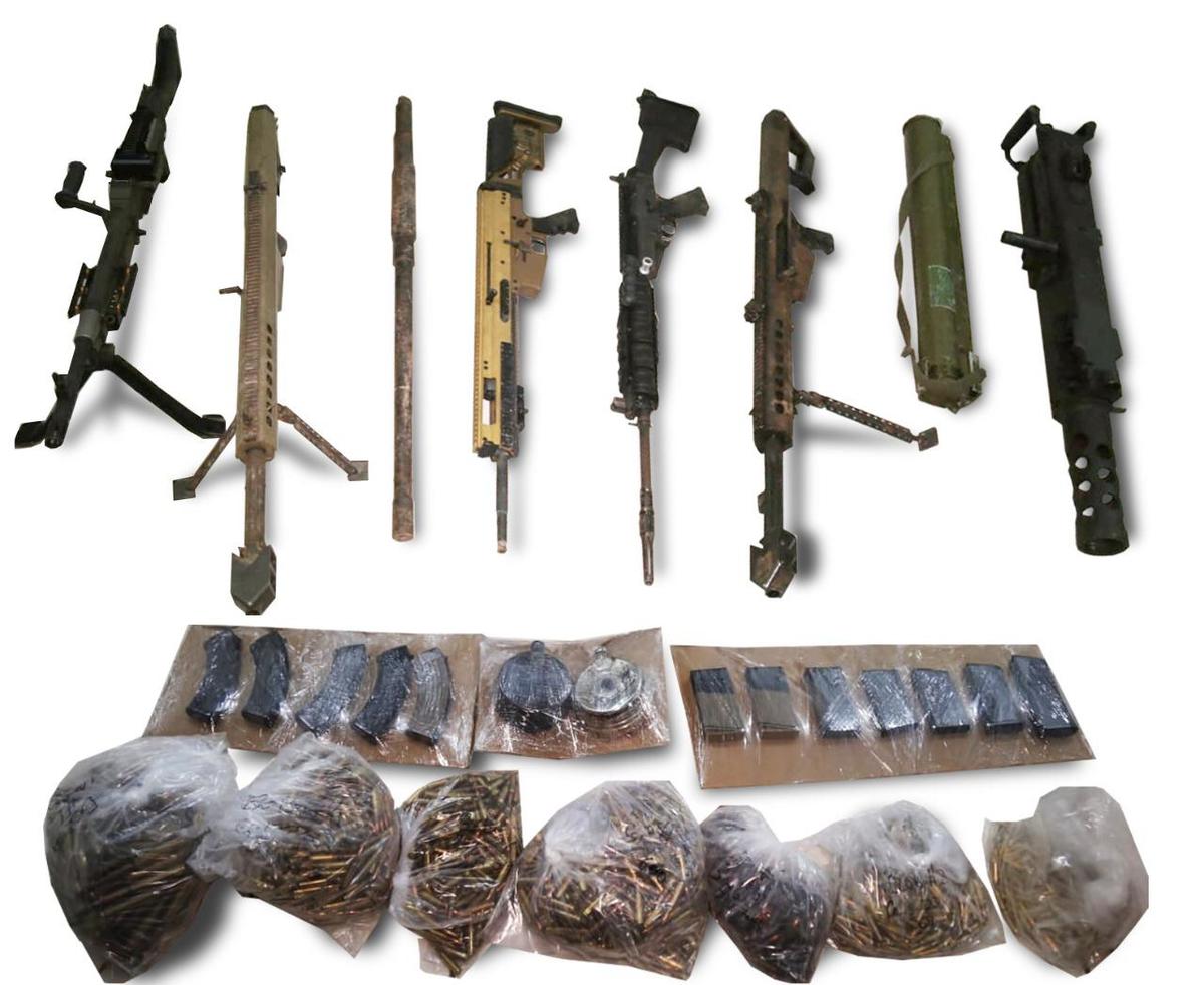 Las armas fueron localizadas en la ciudad de Culiacán.
