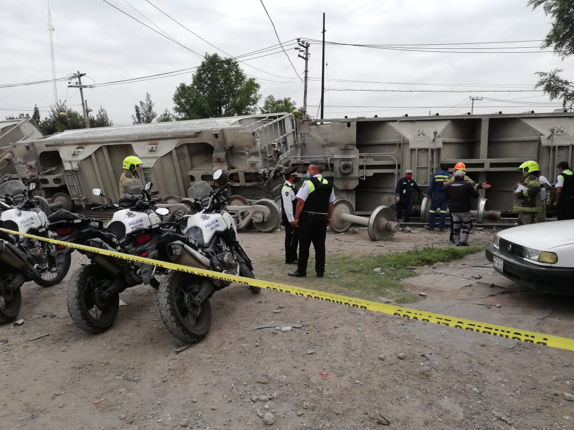 Una de las ruedas del tren se desprendió, lo cual provocó el incidente. | Fotografías y video: Zuleyma García