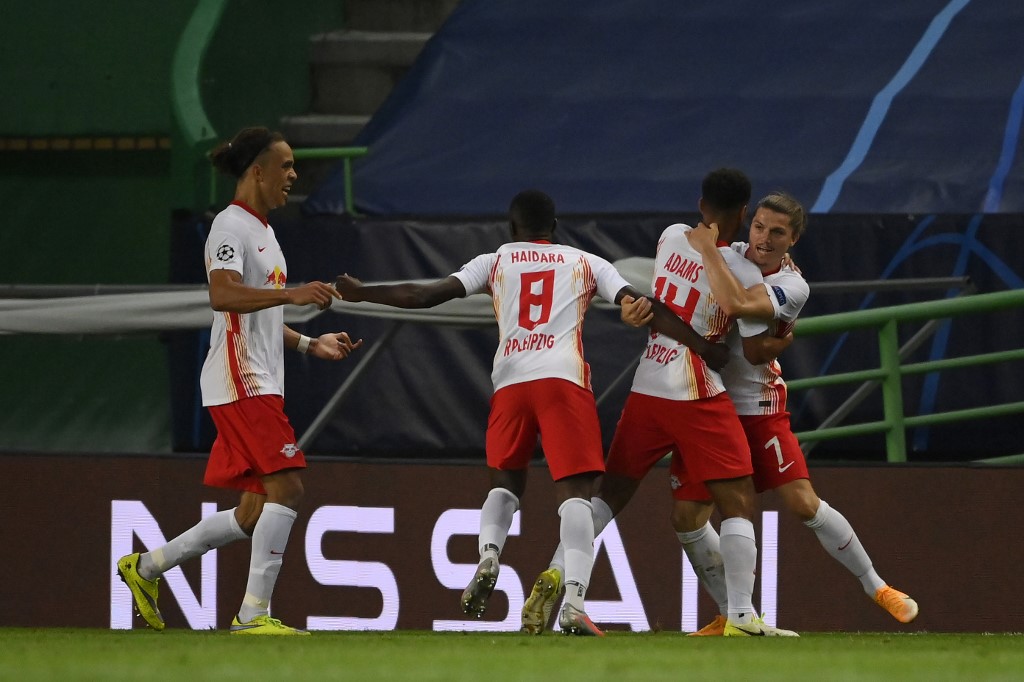 Tyler Adams hizo el tanto del triunfo para el Leipzig (AFP)