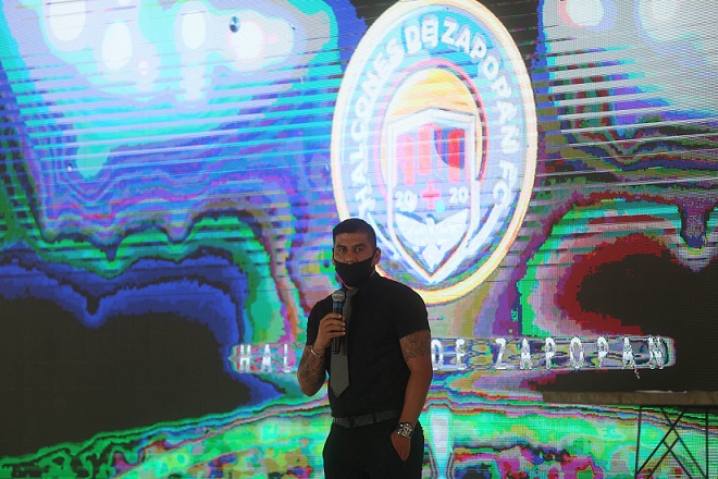 Carlos Salcido en la presentación de Halcones de Zapopan, equipo de la Liga de Balompié Mexicano (Fernando Carranza)