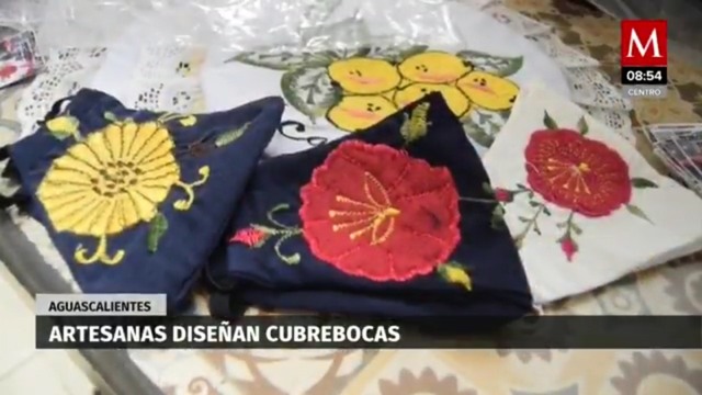 Artesanas de Aguascalientes diseñan cubrebocas para hacer frente a la panndemia