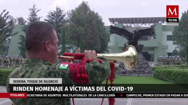 Sedena rinde homenaje a victimas de covid-19 con toque de queda