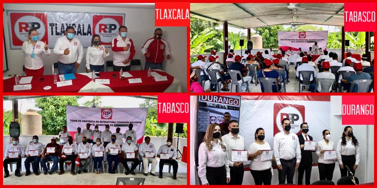 Fernando González tomó protesta vía remota a directivas y estructuras operativas de RSP en Durango, Tlaxcala y Tabasco.