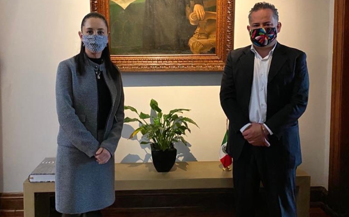 Claudia Sheinbaum se reunió ayer con Santiago Nieto. (Tomado de @Claudiashein)