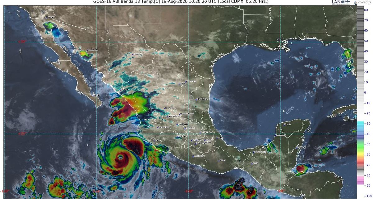 El huracán Genevieve pasó a categoría 3. | Twitter Conagua