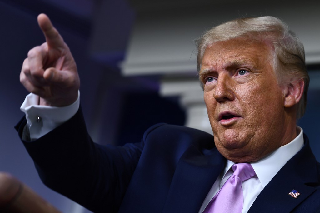 Donald Trump durante su conferencia de prensa en la Casa Blanca. (AFP)