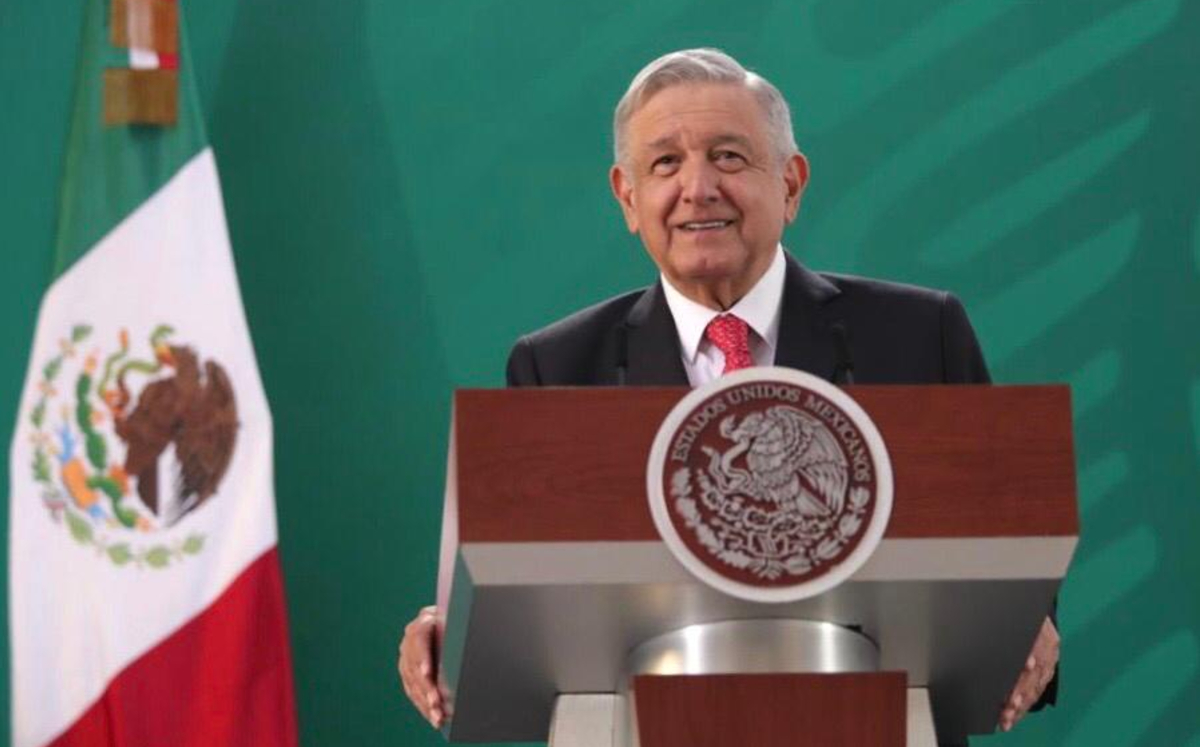 El presidente López Obrador en la mañanera desde Querétaro el 19 de agosto. (Cortesía)