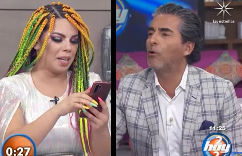 Lizbeth Rodríguez revisa celulares de conductores de Hoy. (Captura)