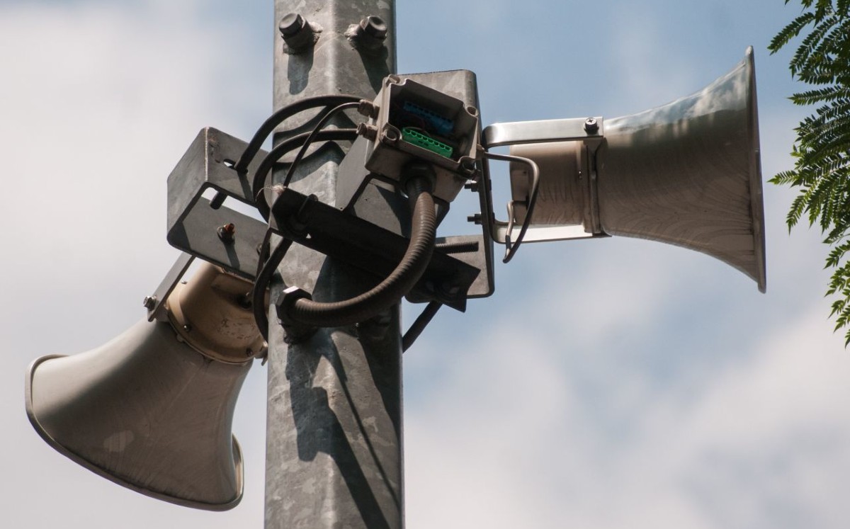 Altavoces del C5 en la CdMx. (Archivo Cuartoscuro)
