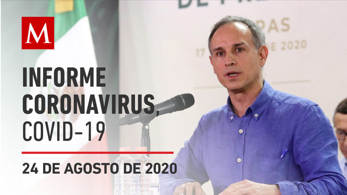 Informe diario por coronavirus en México, 24 de agosto de 2020