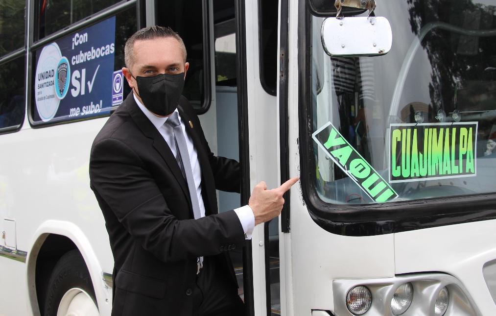 El alcalde de Cuajimalpa puso en marcha la campaña "Con Cubrebocas si me subo" | Especial