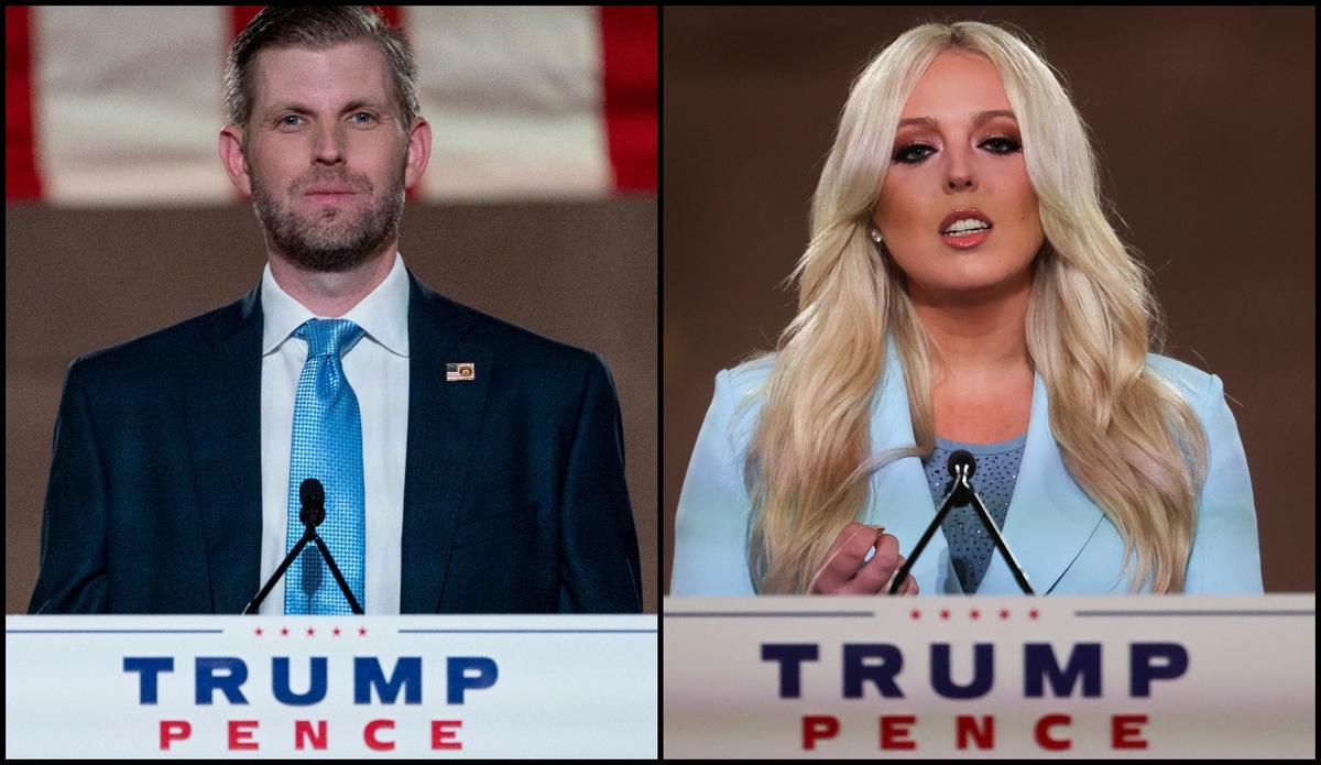 Eric y Tiffany Trump pronunciaron un discurso durante el segundo día de la Convención Republicana. (AP | Reuters)