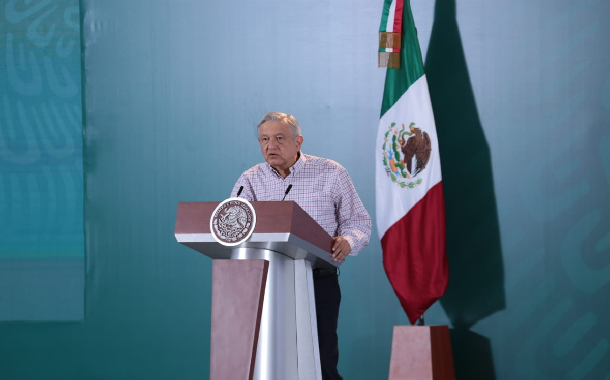Andrés Manuel López Obrador en conferencia en Coahuila. / Jesús Quintanar