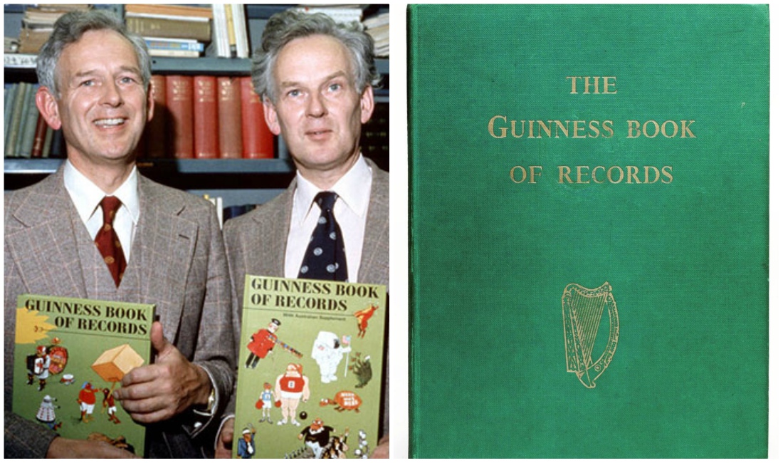 Hugh Beaver y los gemelos McWhirter crearon el libro de los Récord Guinness (Instagram).