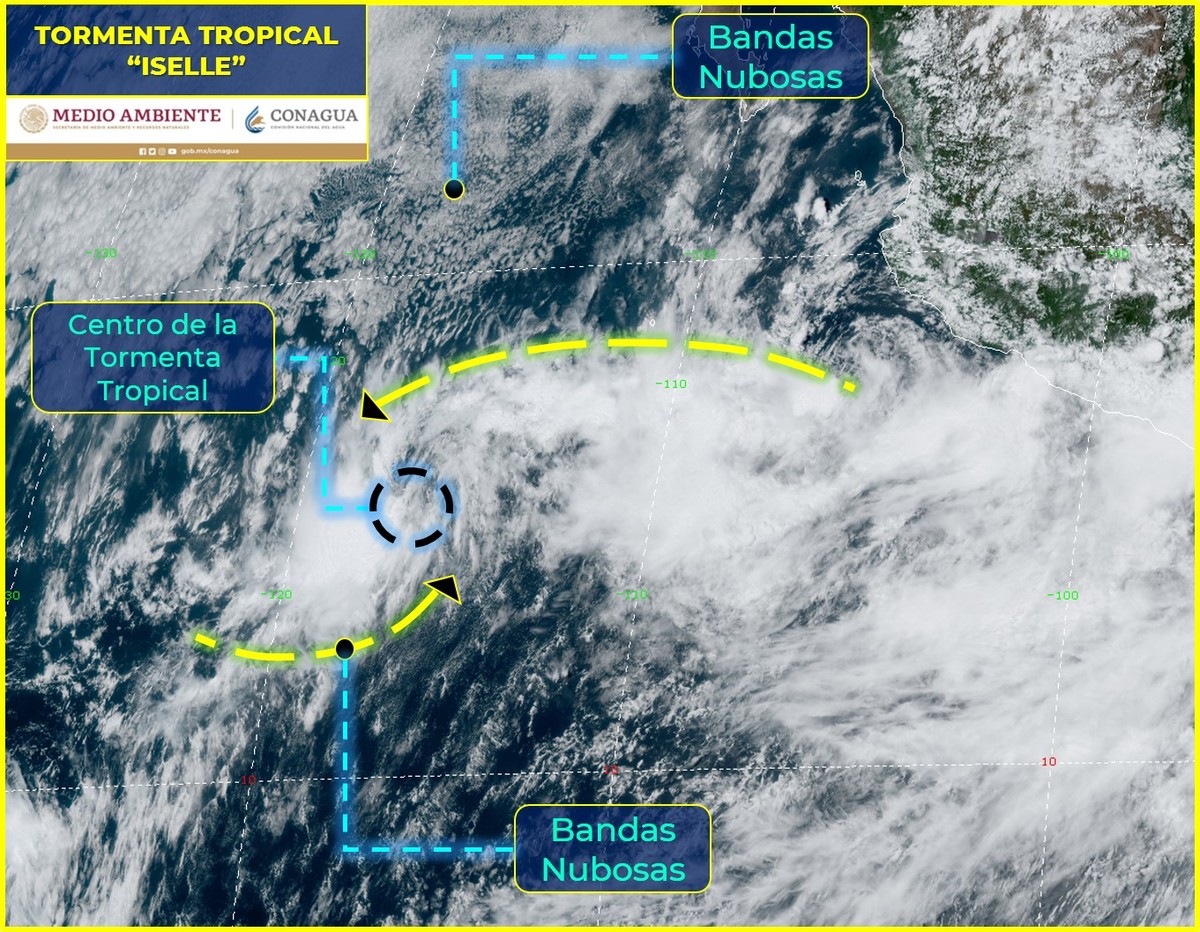 La tormenta tropical Iselle no provoca afectaciones en México.