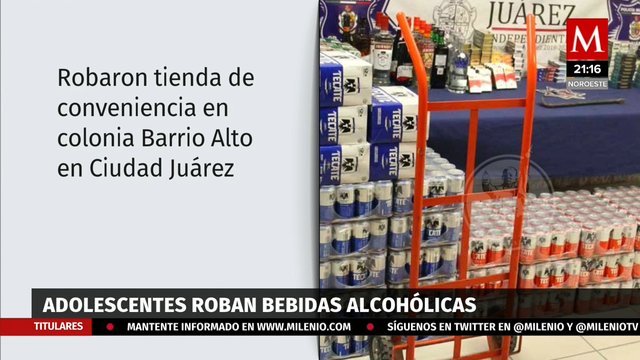 Caen adolescentes por robar 42 charolas de cerveza, botellas y cigarros