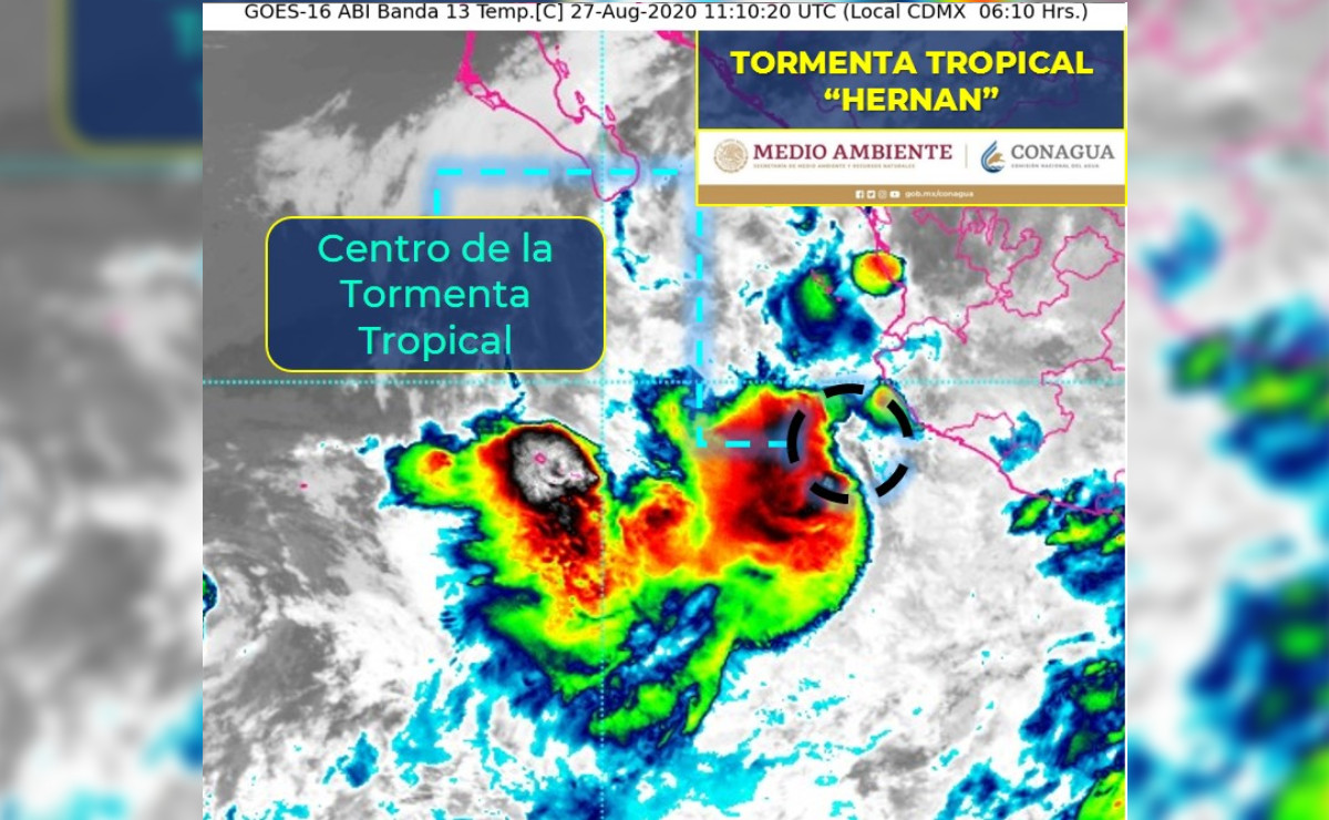 Tormenta tropical 'Hernán' avanza hacia el norte (Cortesía)