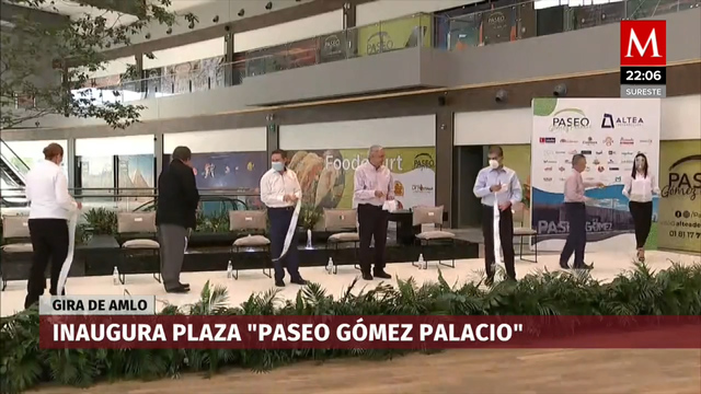 En visita a La Laguna, AMLO inaugura centro comercial Paseo Gómez Palacio