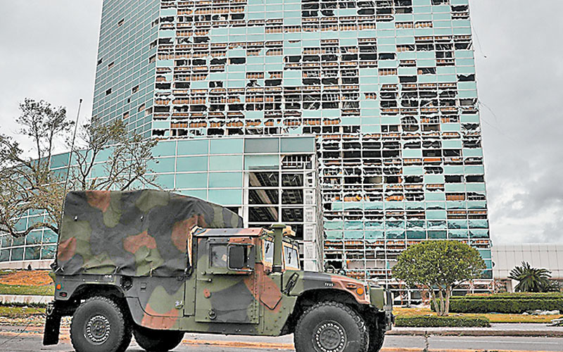 La fachada de la torre Capital One de Lake Charles. (AFP)