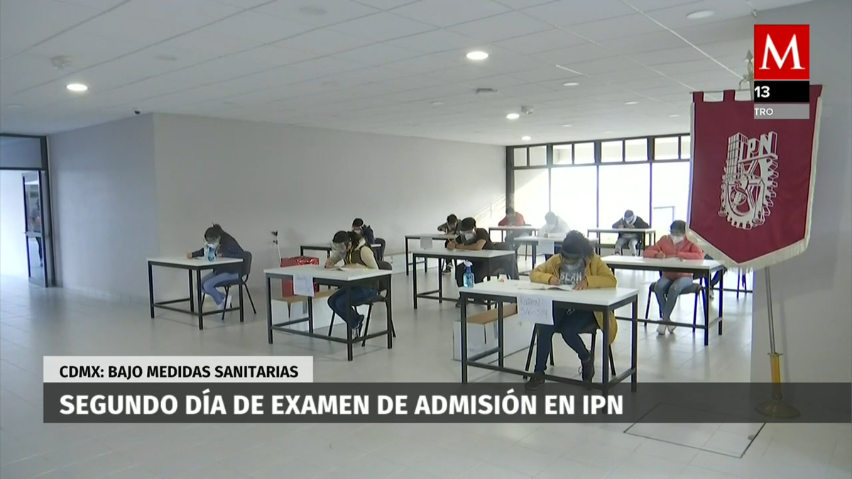 Con careta y cubrebocas, IPN realiza segunda jornada de examen de admisión