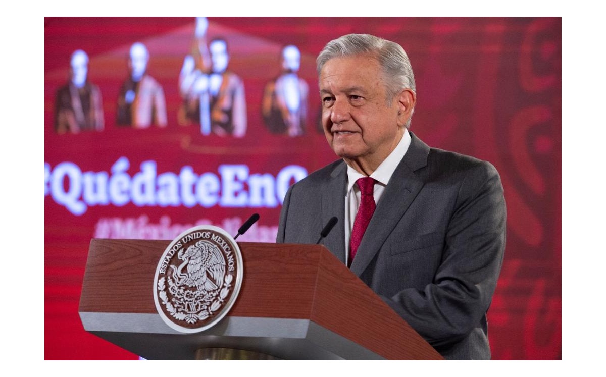 El presidente López Obrador durante su conferencia matutina desde Palacio Nacional. (Especial)