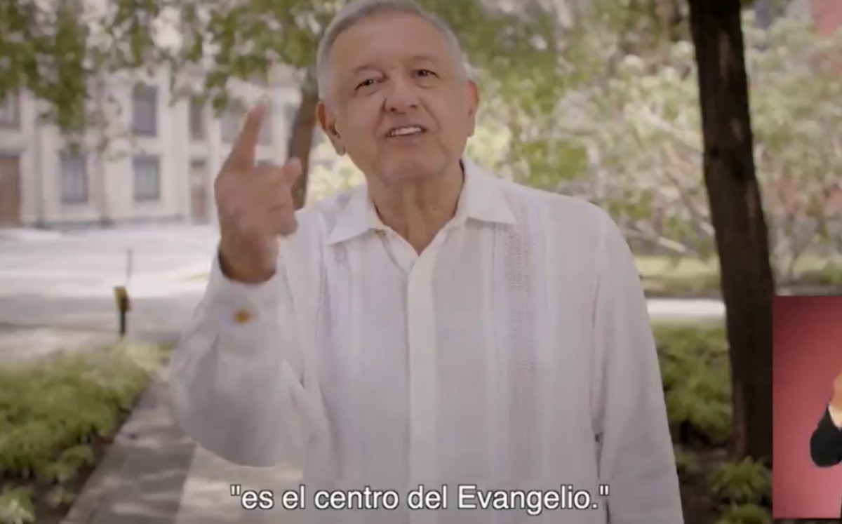 En ese spot, López Obrador cita una frase del Papa Francisco. (Captura)