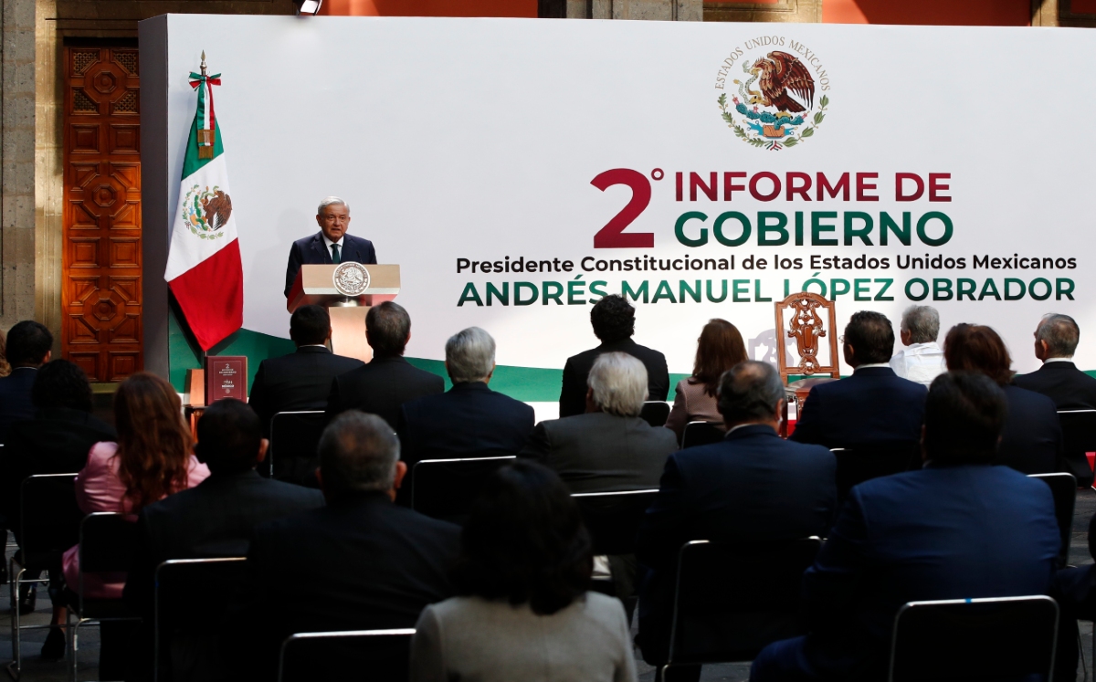 Andrés Manuel López Obrador da mensaje por segundo informe./ EFE