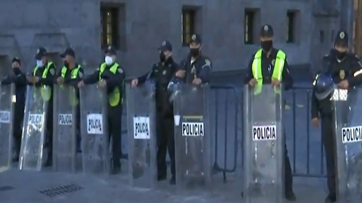 Operativo de seguridad tras informe en Palacio Nacional