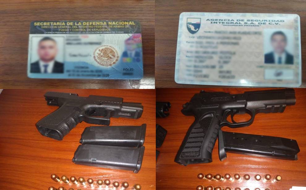 Detienen en León a hombres armados con permisos de portación falsos