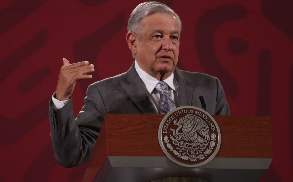 López Obrador, presidente de México, en la conferencia matutina de hoy. (Cuartoscuro)