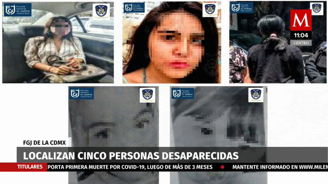 PGJ de la CdMx localizo a cinco personas desaparecidas