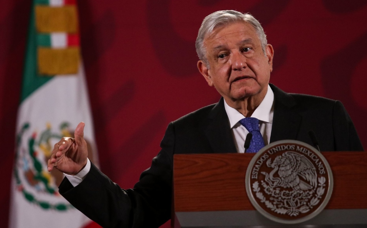 López Obrador desde Palacio Nacional, donde ofreció su conferencia mañanera. (Especial)