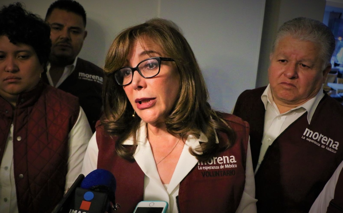 Yeidckol Polevnsky, líder de Morena, encabezó una asamblea. (Cuartoscuro)