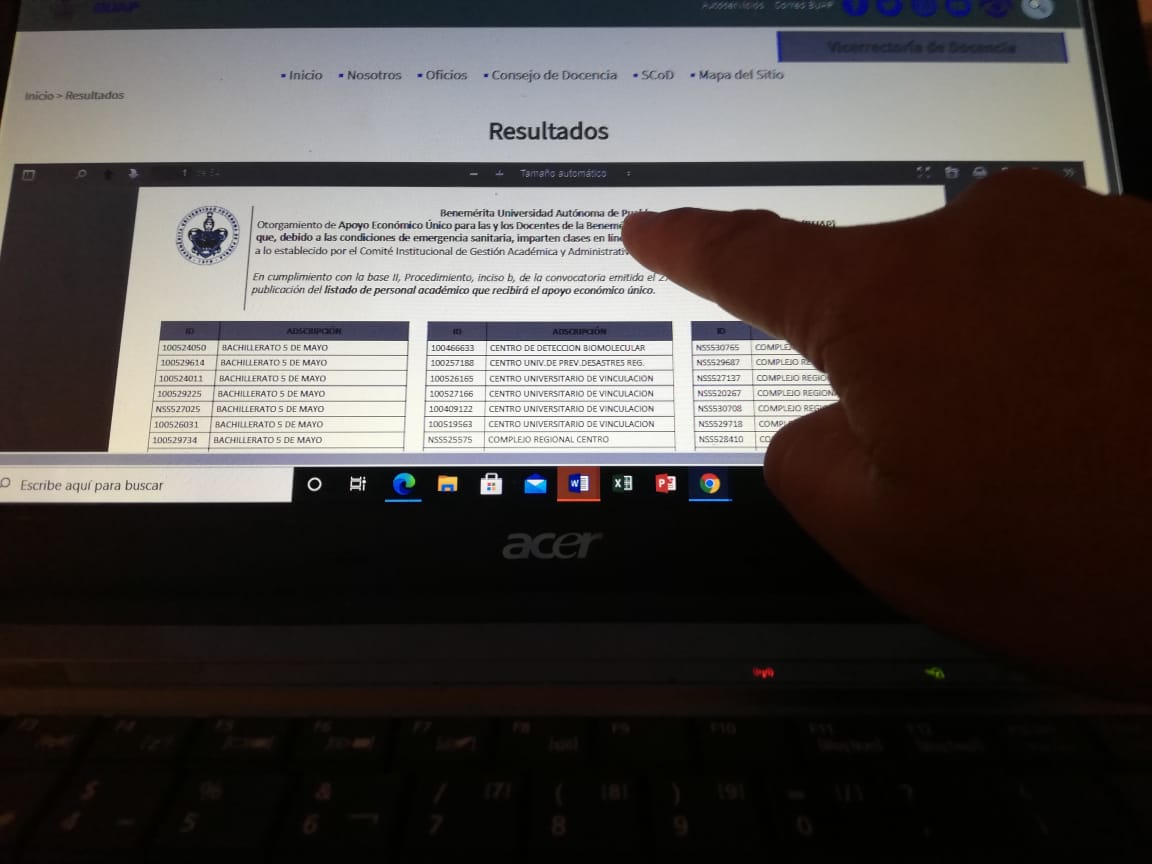 Fueron publicados los resultados del programa de Otorgamiento de Apoyo Económico Único para las y los Docentes. (Jaime Zambrano)