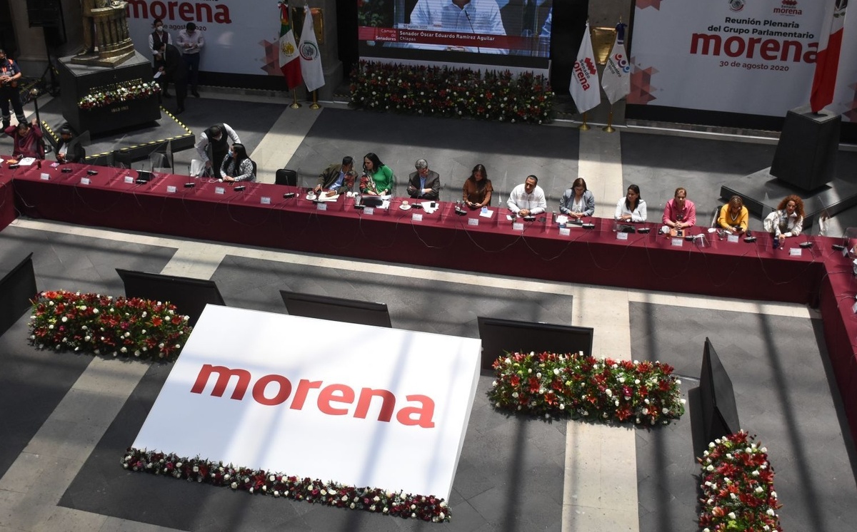 Reunión plenaria del grupo parlamentario de Morena en el Senado el 30 de agosto. (Cuartoscuro)