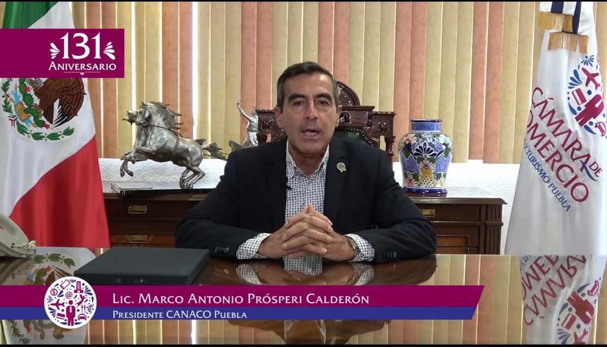 Marco Antonio Prosperi Calderón, presidente de la Cámara de Comercio, Servicios y Turismo en Puebla. (Especial)