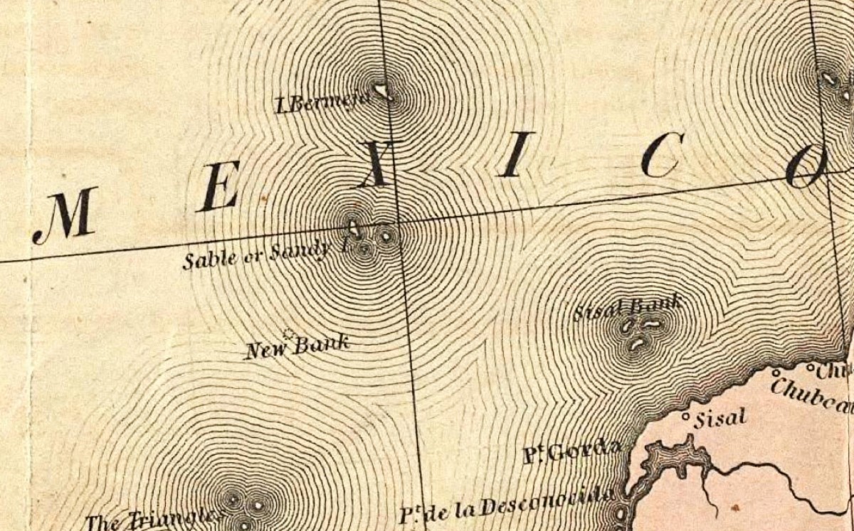 La isla aparece en múltiples mapas. ('A map of the United States of Mexico, de Henry S. Tanner)