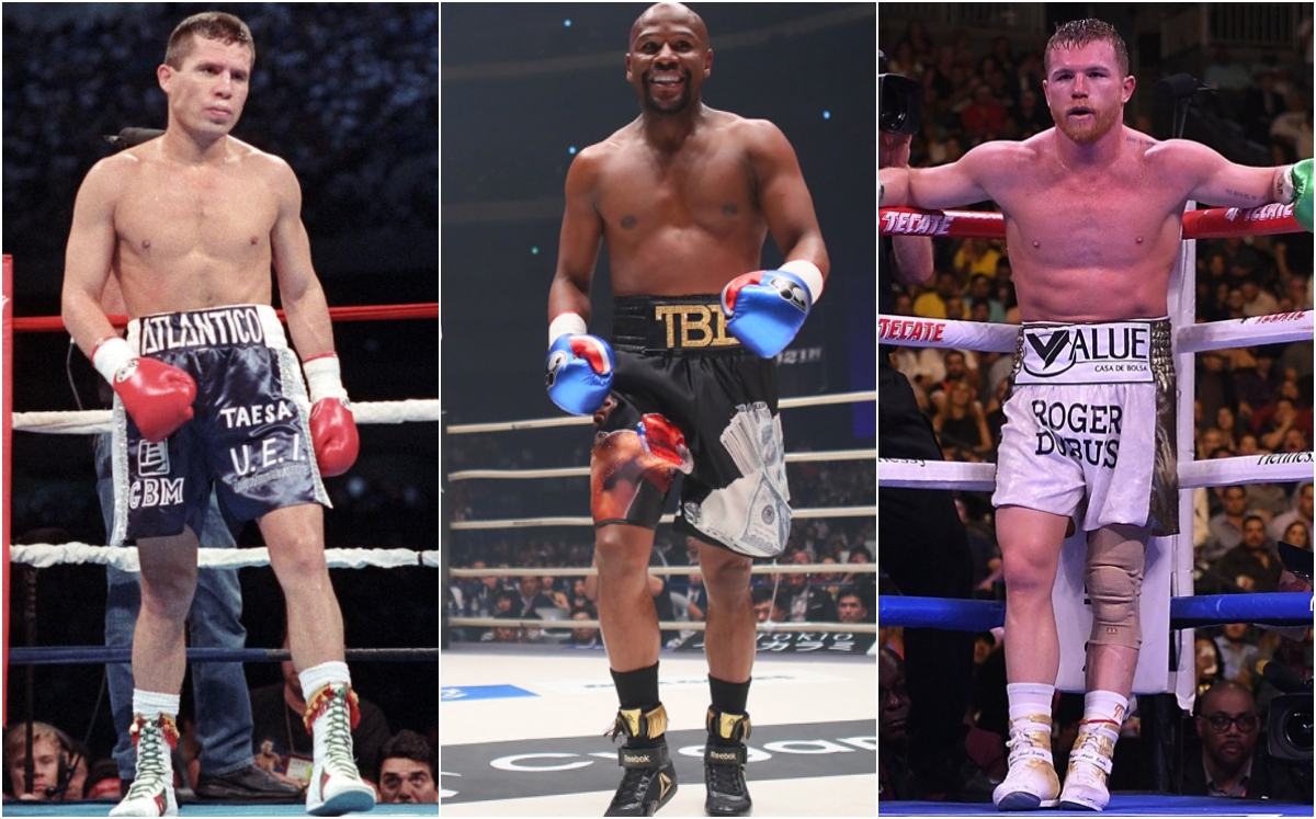 Julio César Chávez, Canelo álvarez y Floyd Mayweather (Mexsport/Imago 7/Especial)