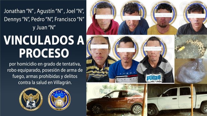 Detienen a siete sujetes en Villagrán