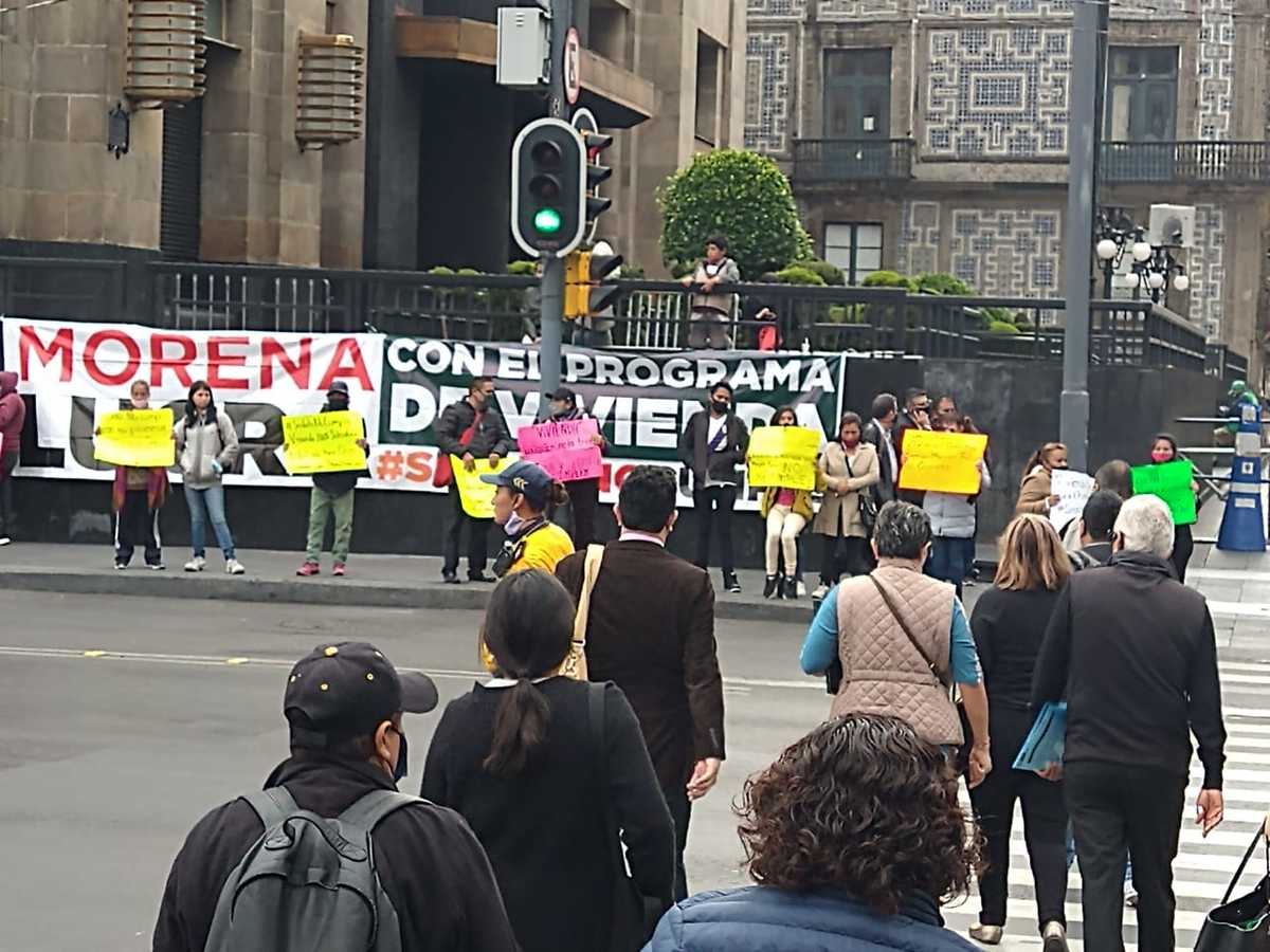 Los manifestantes piden créditos para la vivienda al gobierno federal. | César Velázquez